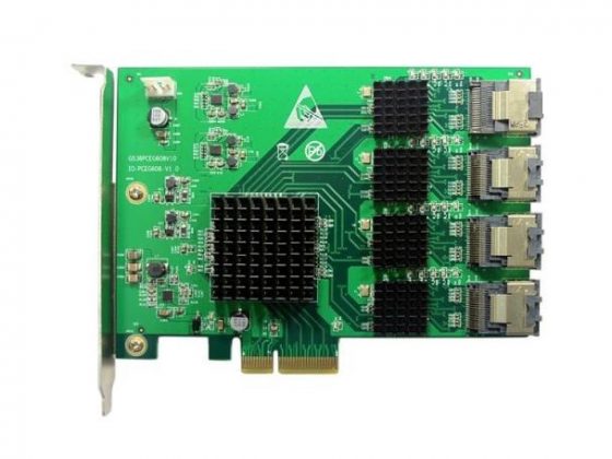 16口 SATA 3.0 6Gb s PCI express扩展卡 PCI-e 4x转4口SAS转接卡